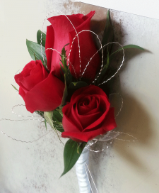 4 Red Roses Boutonniere