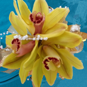 Large Bright Yellow Pearls Corsage