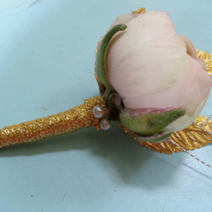 White Ranunculus Gold Stem Boutonniere
