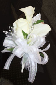 White Roses with Ribbon