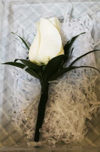 Simple White Rose Boutonniere