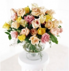 Mixed 24 Roses Vased
