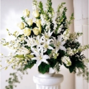 Traditional All-White Funeral Basket